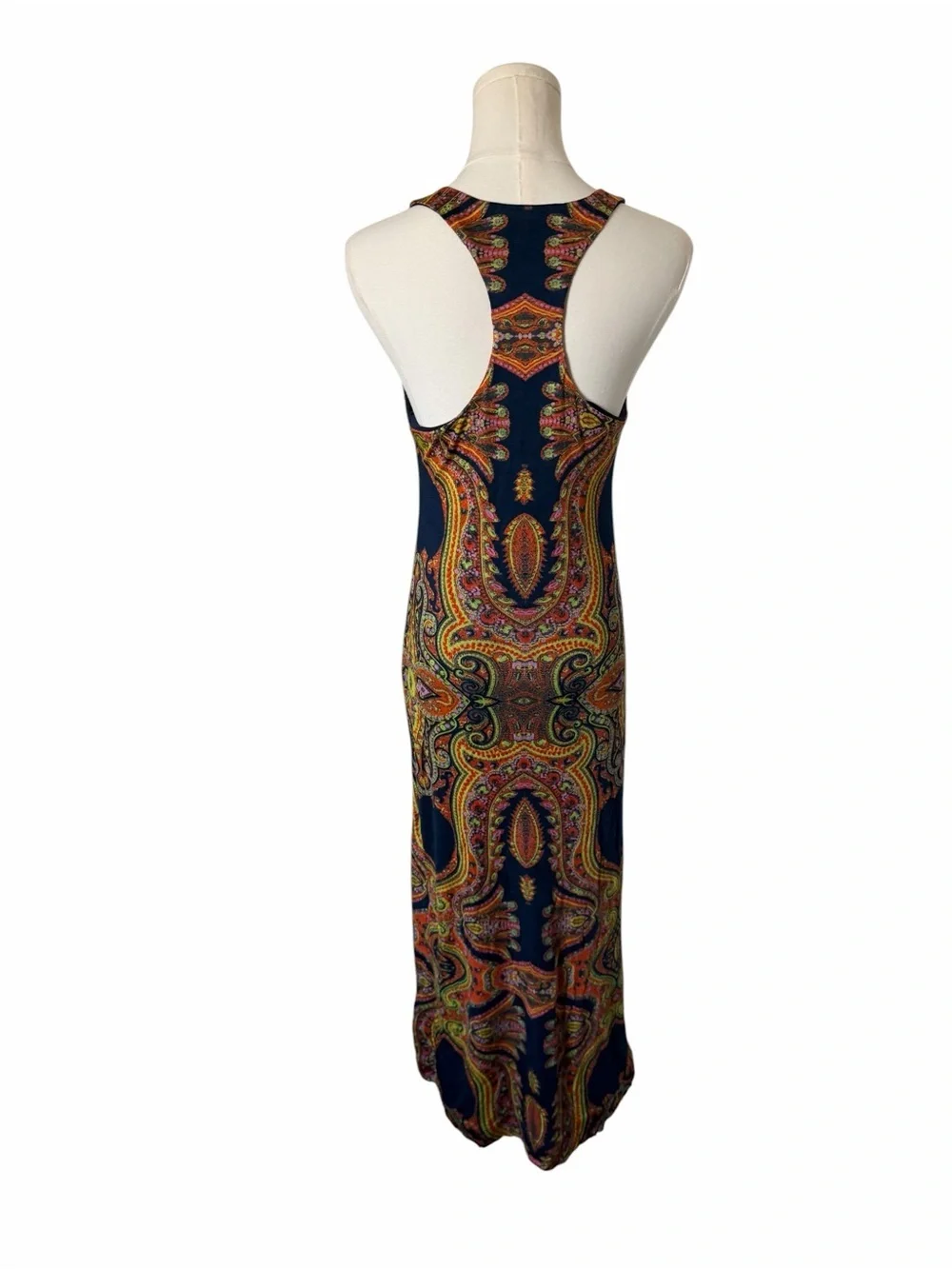 Free People Navy Paisley V-Neck Maxi Dress